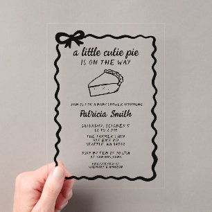 Invitations En Acrylique Petit gâteau mignon dessin à la main Fête de bébé