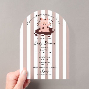 Invitations En Acrylique Petit Porcelet Animaux de Ferme Mignons Baby Showe