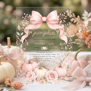 Invitations En Acrylique Petite Citrouille Fille Arc-en-Ciel Bébé Shower