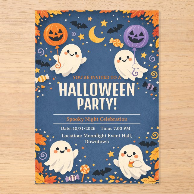 Invitations En Acrylique Petite Fée Mignonne Soirée Halloween  (Recto)