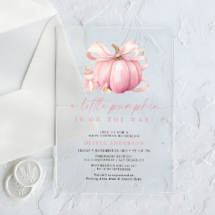 Invitations En Acrylique Petite Fête de Naissance de Fille Rose Mignonne Ci