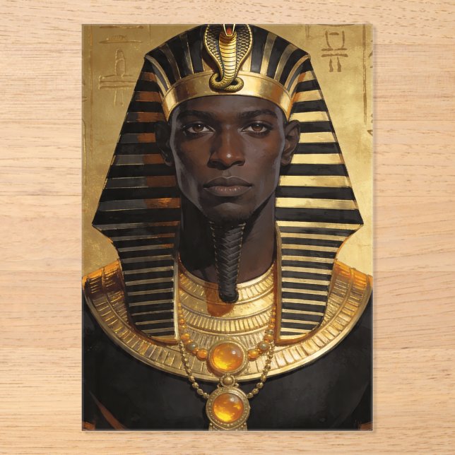 Invitations En Acrylique Pharaoh Energy — Roi Ancien Africain Art Moderne (Recto)
