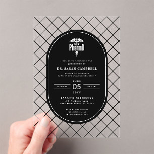 Invitations En Acrylique PharmD Docteur en pharmacie Motif de vérification 