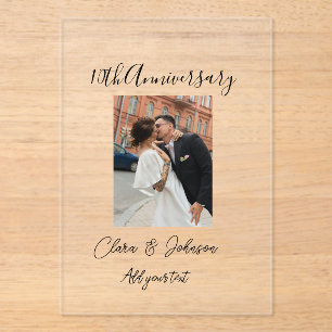 Invitations En Acrylique photo de 10 ans de mariage couple Romanti