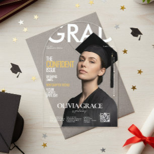 Invitations En Acrylique Photo de couverture de magazine moderne dans le st