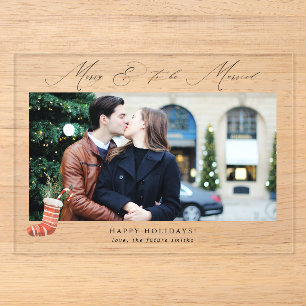 Invitations En Acrylique Photo de mariage joyeux et futur mariage avec chau