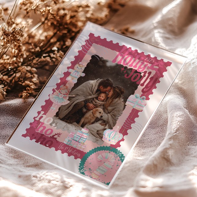 Invitations En Acrylique Photo Groovy Nutcracker Retro Pastel Christmas (Créateur téléchargé)