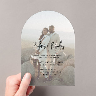 Invitations En Acrylique Photo minimaliste Mariage moderne