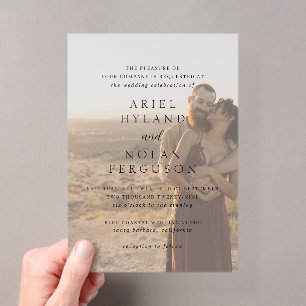 Invitations En Acrylique Photo propre mariage moderne