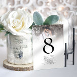 Invitations En Acrylique Photo superposition Mariage blanc Acrylique Numéro<br><div class="desc">Revêtement photo moderne Mariage acrylique blanc Numéro de tableau. Téléchargez facilement votre photo qui se trouve derrière une superposition en dégradé blanc - qui se fond dans la couleur arrière - plan blanche. Personnalisez chaque numéro et chaque nom d'invité et ajoutez-les individuellement à votre panier.</div>