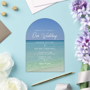 Invitations En Acrylique Photographie de plage magnifique Mariage au bord d