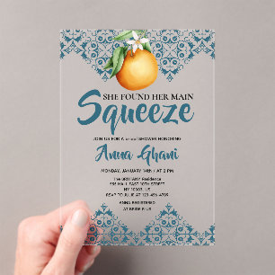 Invitations En Acrylique Pincée principale Méditerranéen Réception de maria