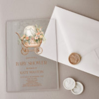 Pink Floral Vintage Baby shower de transport bébé