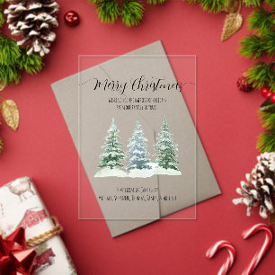 Invitations En Acrylique Pins neigeux Rustiques Joyeux Noël Carte