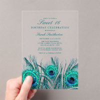 Plumes de paon bleu sarcelle scintillantes Sweet 1
