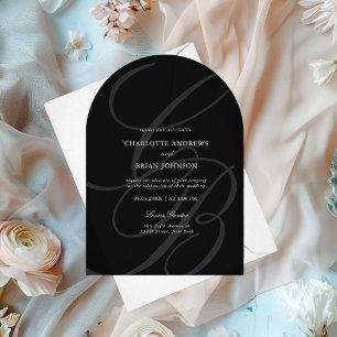 Invitations En Acrylique Police de caractères minimaliste Monogramme Élég