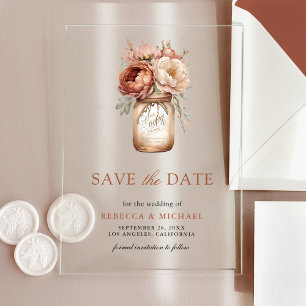 Invitations En Acrylique Pot de fleurs en terre cuite pour mariage, à conse