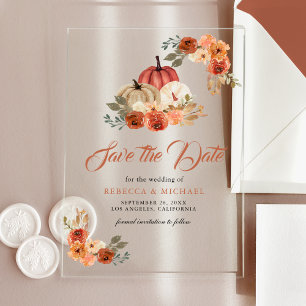 Invitations En Acrylique Pot de terre cuite Citrouille Mariage Économisez l