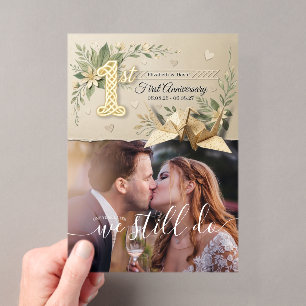 Invitations En Acrylique Premier anniversaire de mariage en papier couple d