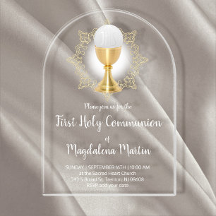 Invitations En Acrylique Première communion