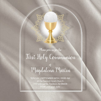 Invitations En Acrylique Première communion