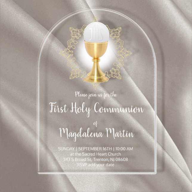Invitations En Acrylique Première communion (Créateur téléchargé)