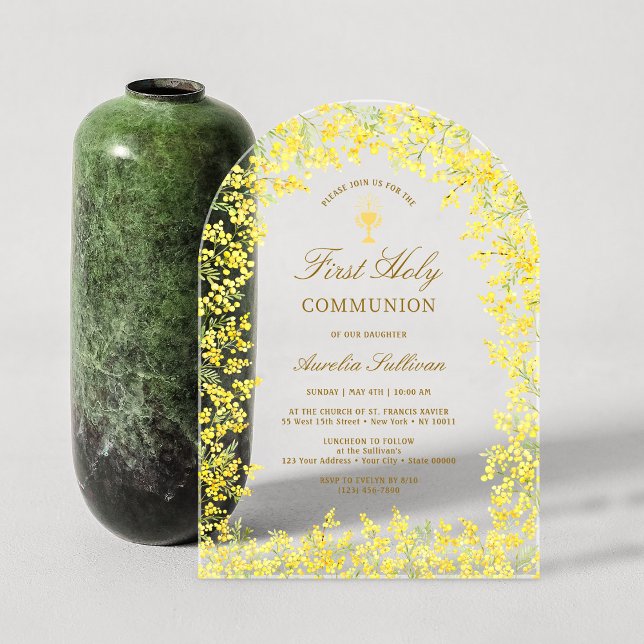 Invitations En Acrylique Première communion à l'arche de Mimosa (Créateur téléchargé)