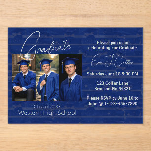 Invitations En Acrylique Présentation de photos de fête de fin d'études mod