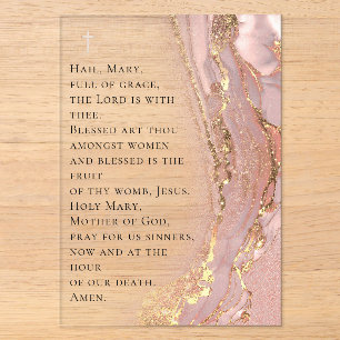 Invitations En Acrylique prière d'ange gardien en marbre d'encre