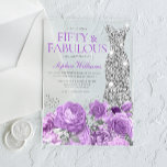 Invitations En Acrylique Purple Lavender & Silver 50e fête d'anniversaire<br><div class="desc">Purple Lavender & Silver 50e anniversaire Fête Acrylique Invitations 50 et Fabulous Invitation Voir la collection correspondante dans Niche et Nest Store</div>