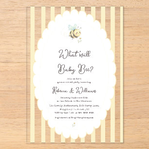Invitations En Acrylique Quel sera bébé abeille ? Révélation du sexe Prépa