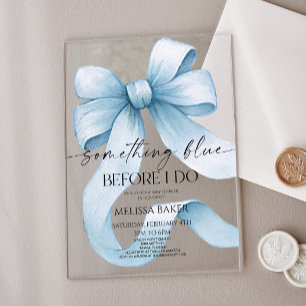 Invitations En Acrylique Quelque chose de bleu avant que je fasse un nœud p