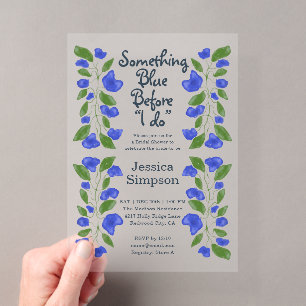 Invitations En Acrylique Quelque Chose de Bleu Jardin Floral Cérémonie de M