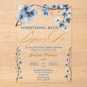 Invitations En Acrylique Quelque Chose d'Élégant et de Bleu Avant Moi : Cér