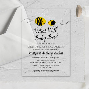 Invitations En Acrylique Qu'est-ce que Baby Bee Genre Revela Party