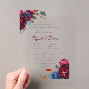 Invitations En Acrylique Quinceañera de ton bijou