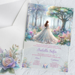 Invitations En Acrylique Quinceañera Forêt de Contes de Fées