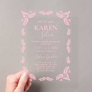 Invitations En Acrylique Quinceanera Papier Découpé