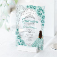 Quinceanera Turquoise Argent Floral