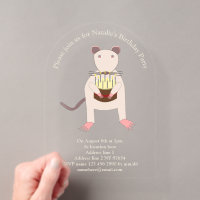 Rat siamois avec gâteau d'anniversaire personnalis