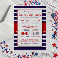 Rayures Rouge, Blanc & Bleu Fête du 14 Juillet