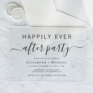 Invitations En Acrylique Réception de mariage chic après-party