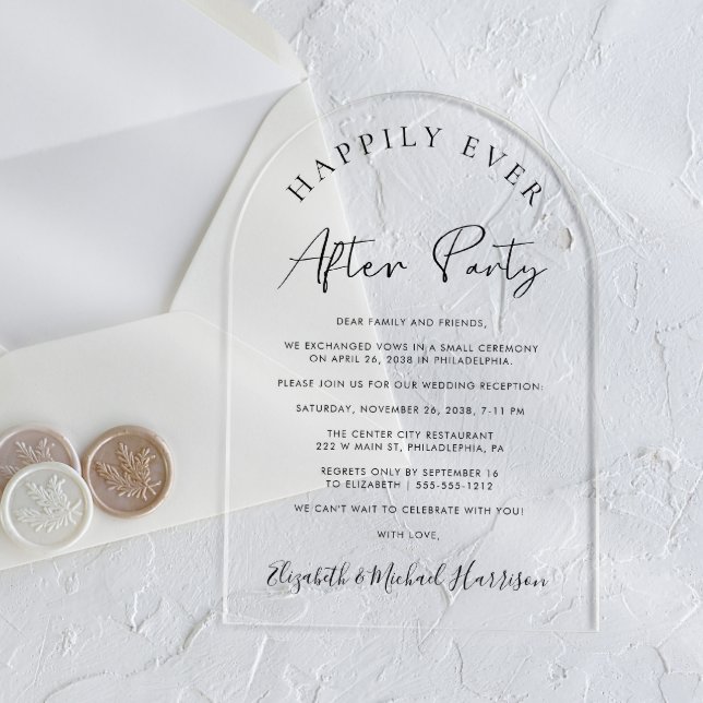 Invitations En Acrylique Réception de mariage élégant à l'arcigraphie (Start your forever with elegant arch-shaped acrylic invitations for a timeless Happily Ever After)