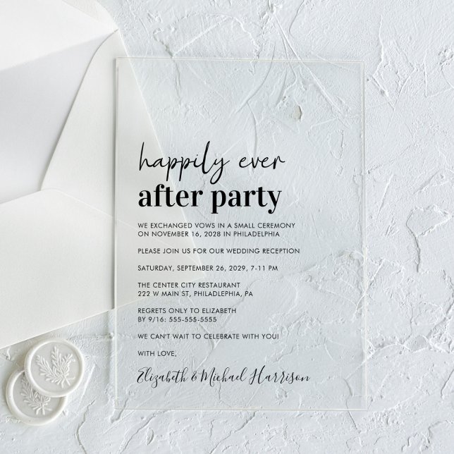 Invitations En Acrylique Réception De Mariage Moderne Minimale (Make your wedding reception unforgettable with stunning acrylic invitations—modern, elegant, unique!)