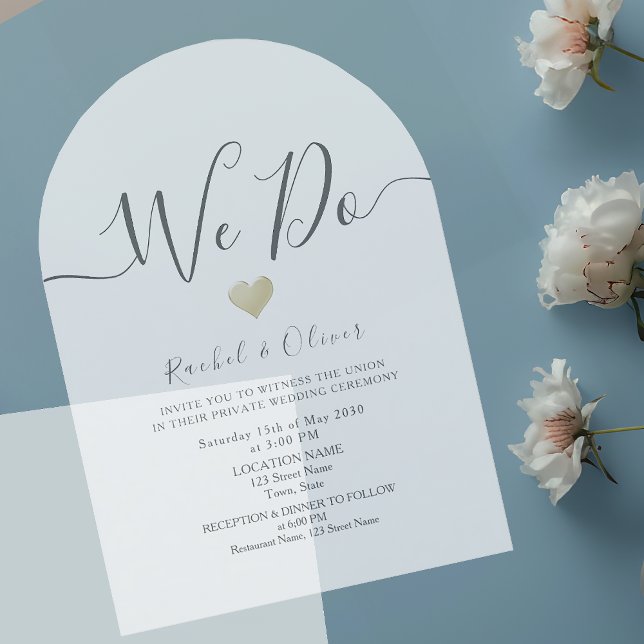Invitations En Acrylique Réception de mariage simple moderne noir et blanc (Créateur téléchargé)