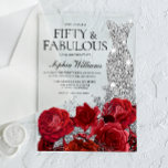 Invitations En Acrylique Red Roses Diamond Gown Noir 50e fête d'anniversair<br><div class="desc">Red Roses Silver Diamond Gown 50e Anniversaire Fête 50 et Fabuleux Acrylique Invitation Voir la collection correspondante dans Niche et Nest Store Merci beaucoup</div>