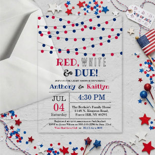Invitations En Acrylique Red, White & Due! Fête de bébé pour le 4 juillet