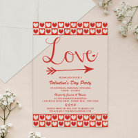 Red & White Love Hearts Saint Valentin