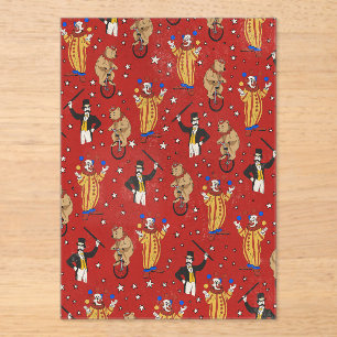 Invitations En Acrylique Rejoignez le motif de cirque