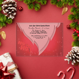Invitations En Acrylique Rejoignez notre Dirty Père Noël Party avec Père No